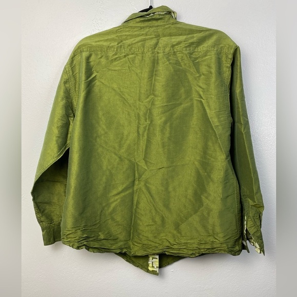 Debra Deroo Silk Green Button down Long Sleeve Lightweight Shirt Women’s Small - Picture 11 of 12